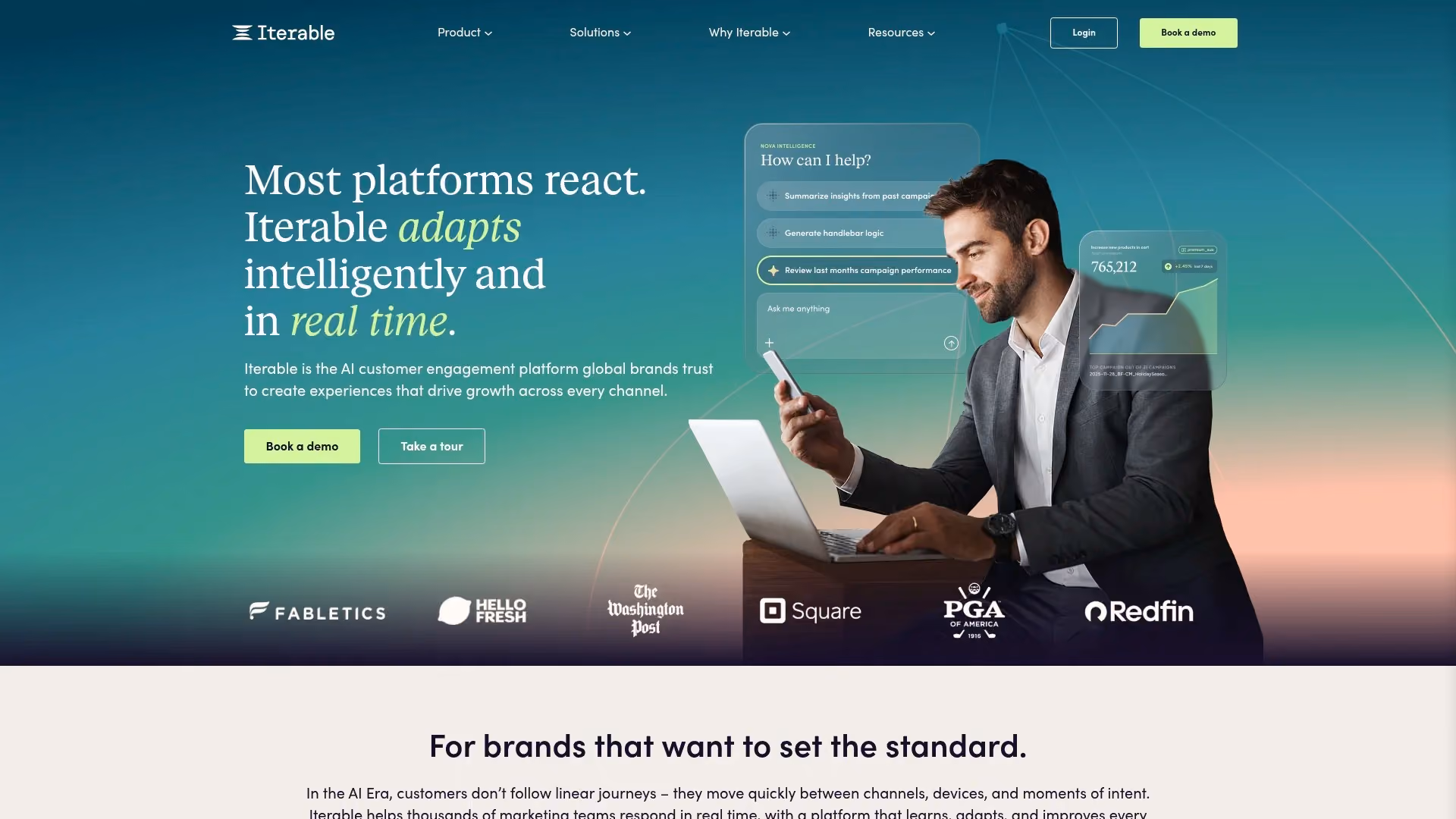 Screenshot of https://iterable.com