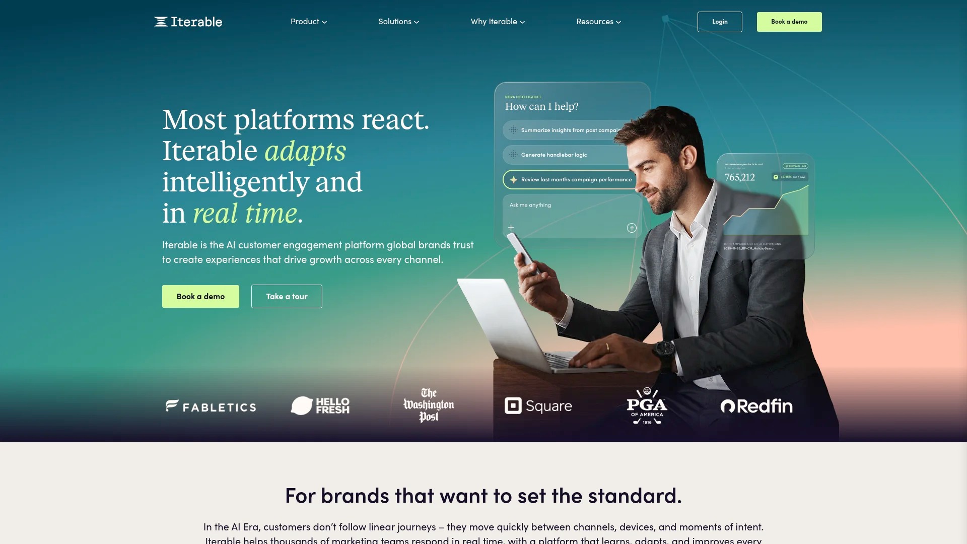 Screenshot of https://iterable.com