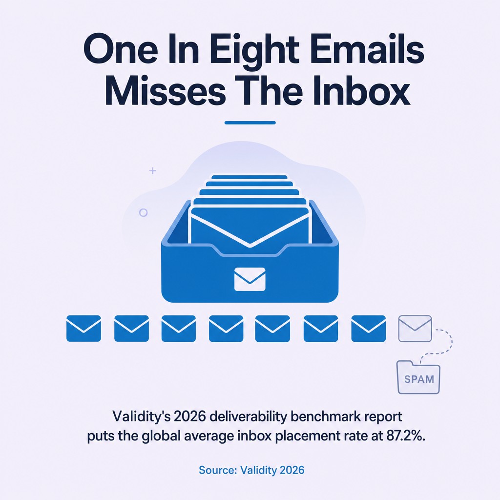 One In Eight Emails Misses The Inbox