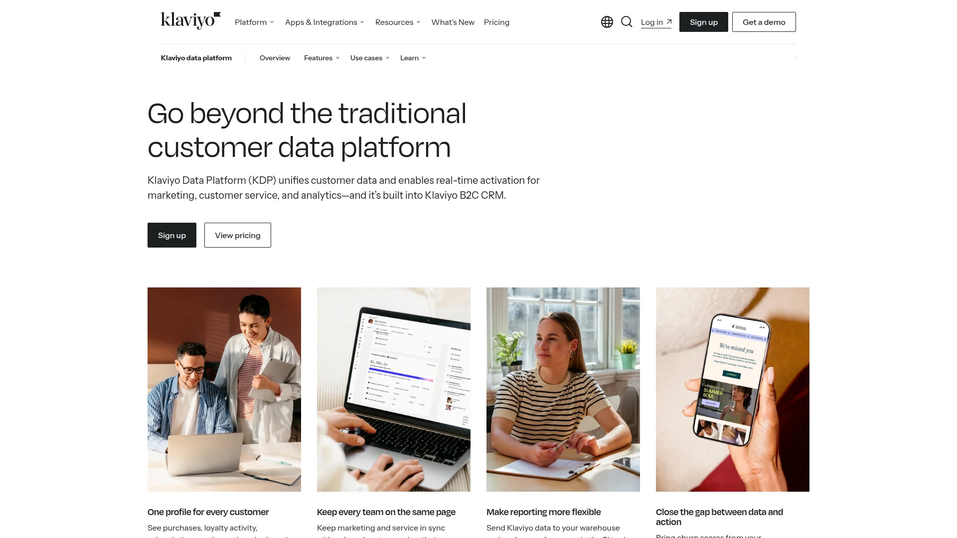 Screenshot of www.klaviyo.com