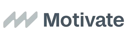 Motivate brand logo with stylized M symbol and the word Motivate in bold font.