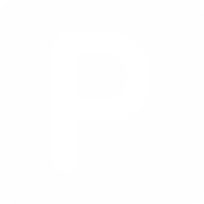 Black pixelated capital letter P on a white background.