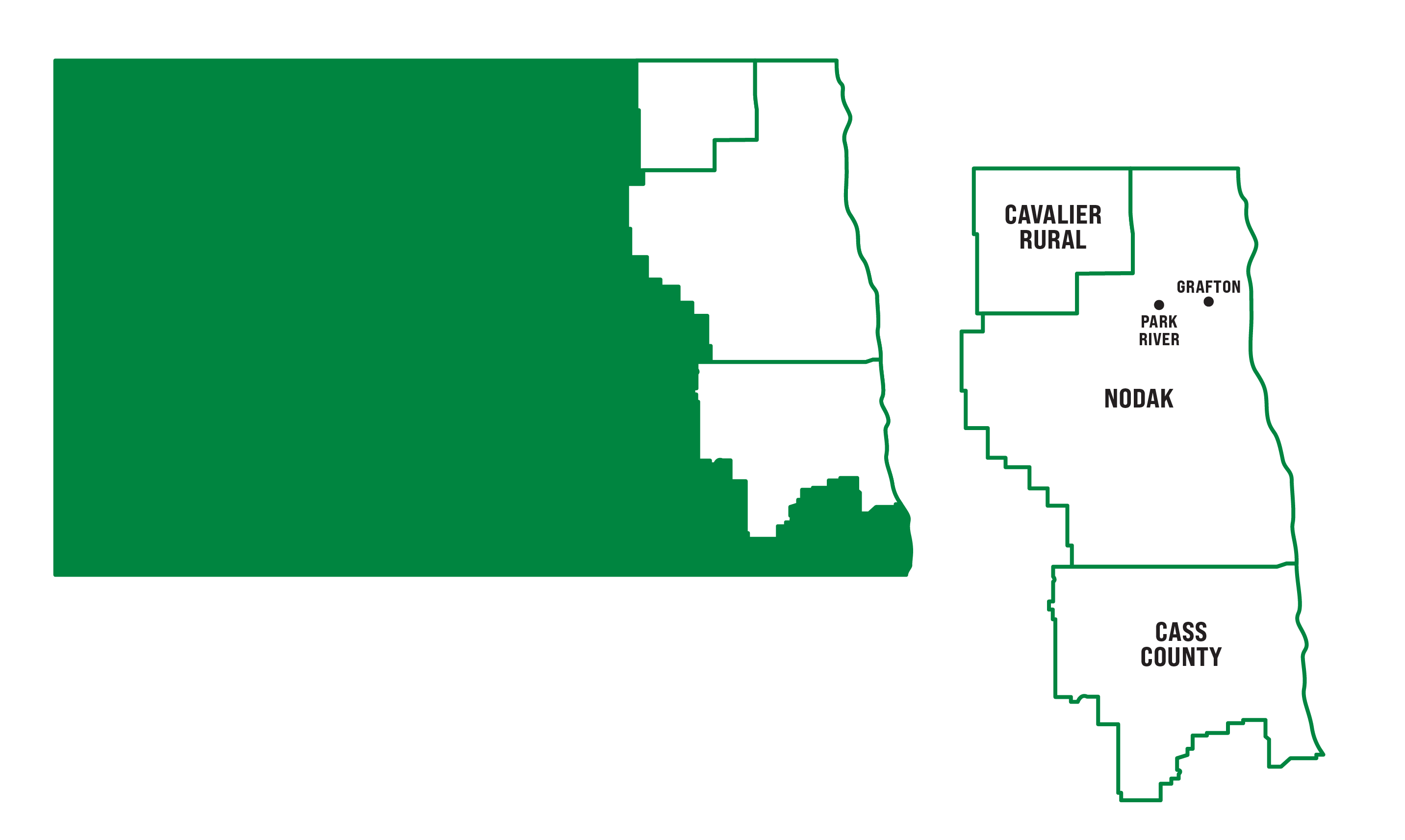 Minnkota service territory map just North Dakota.