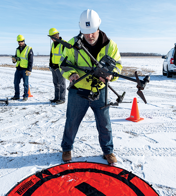 A greenhouse with electric technologies growing sod.