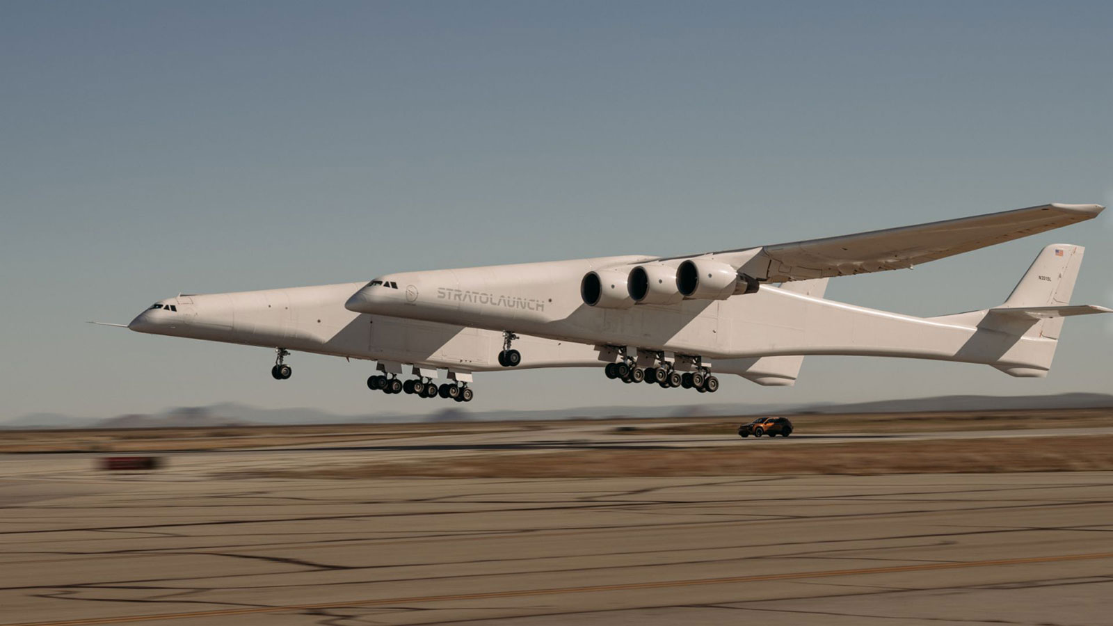 porsche cayenne electric stratolaunch aircraft test