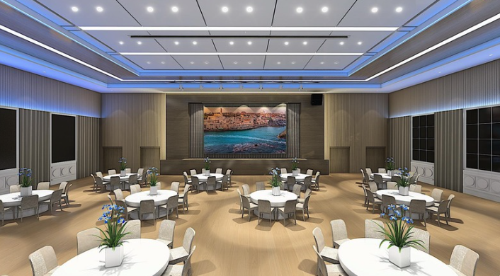 Ballroom set with tables