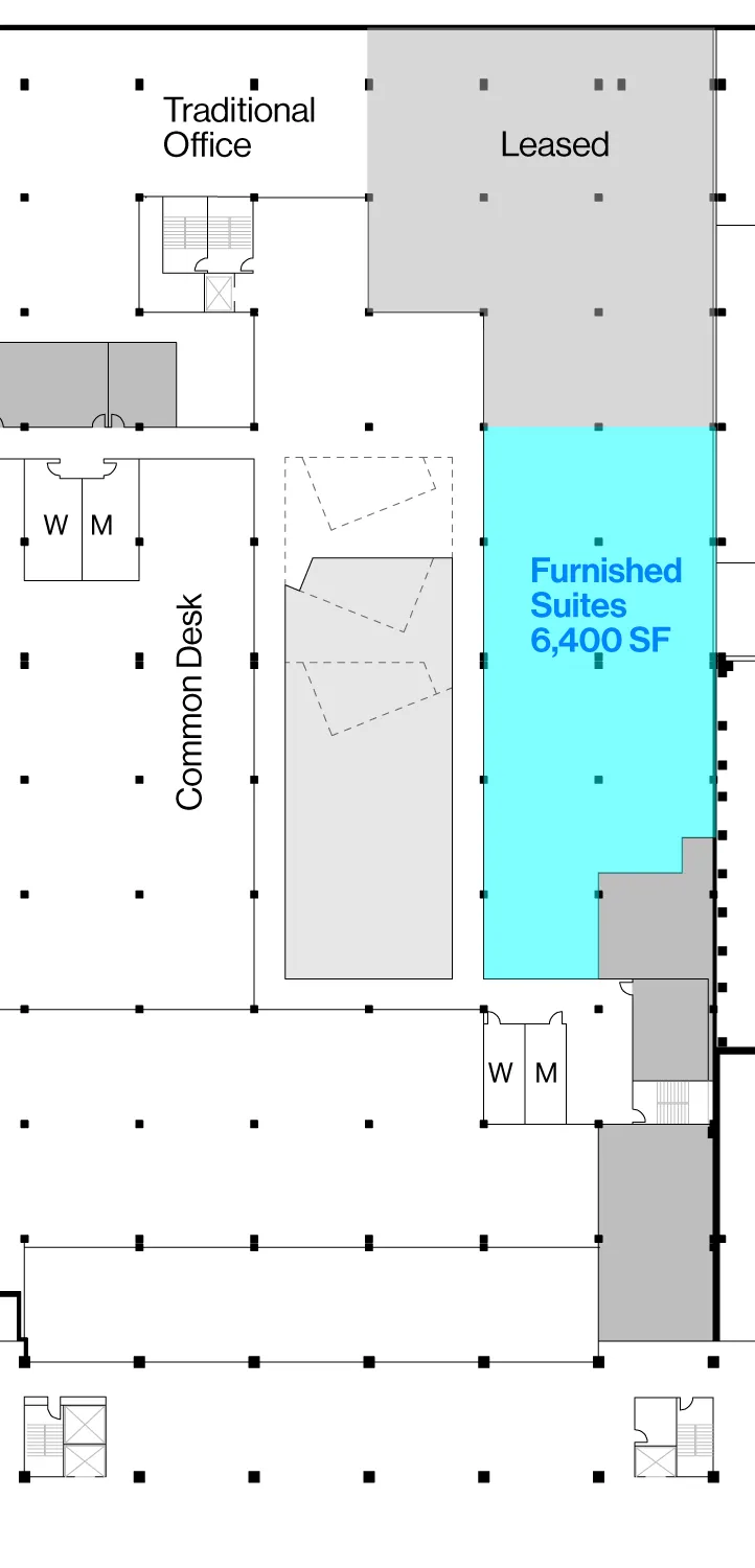 Floor plan of furnished suites on Level 2