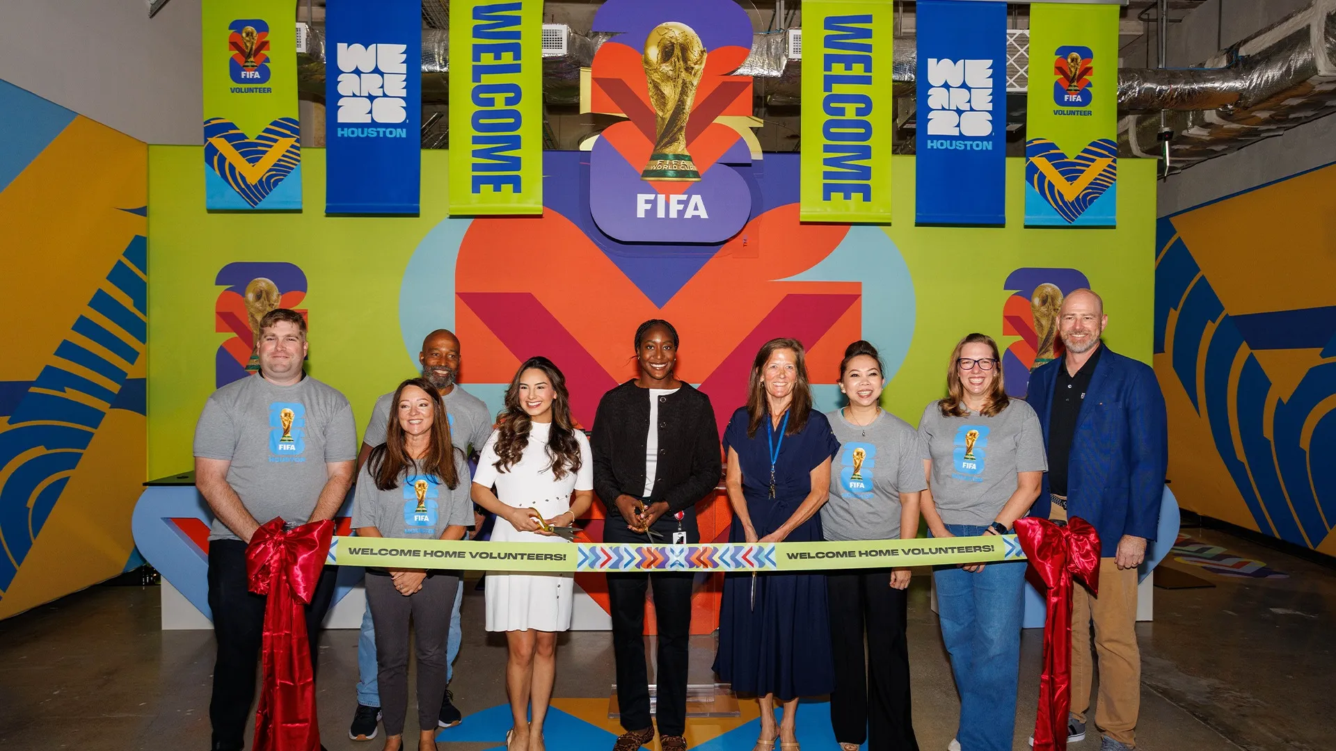 Houston's World Cup volunteer center opens at POST, 10/20/25. Photo courtesy of FIFA World Cup 26 Houston™.