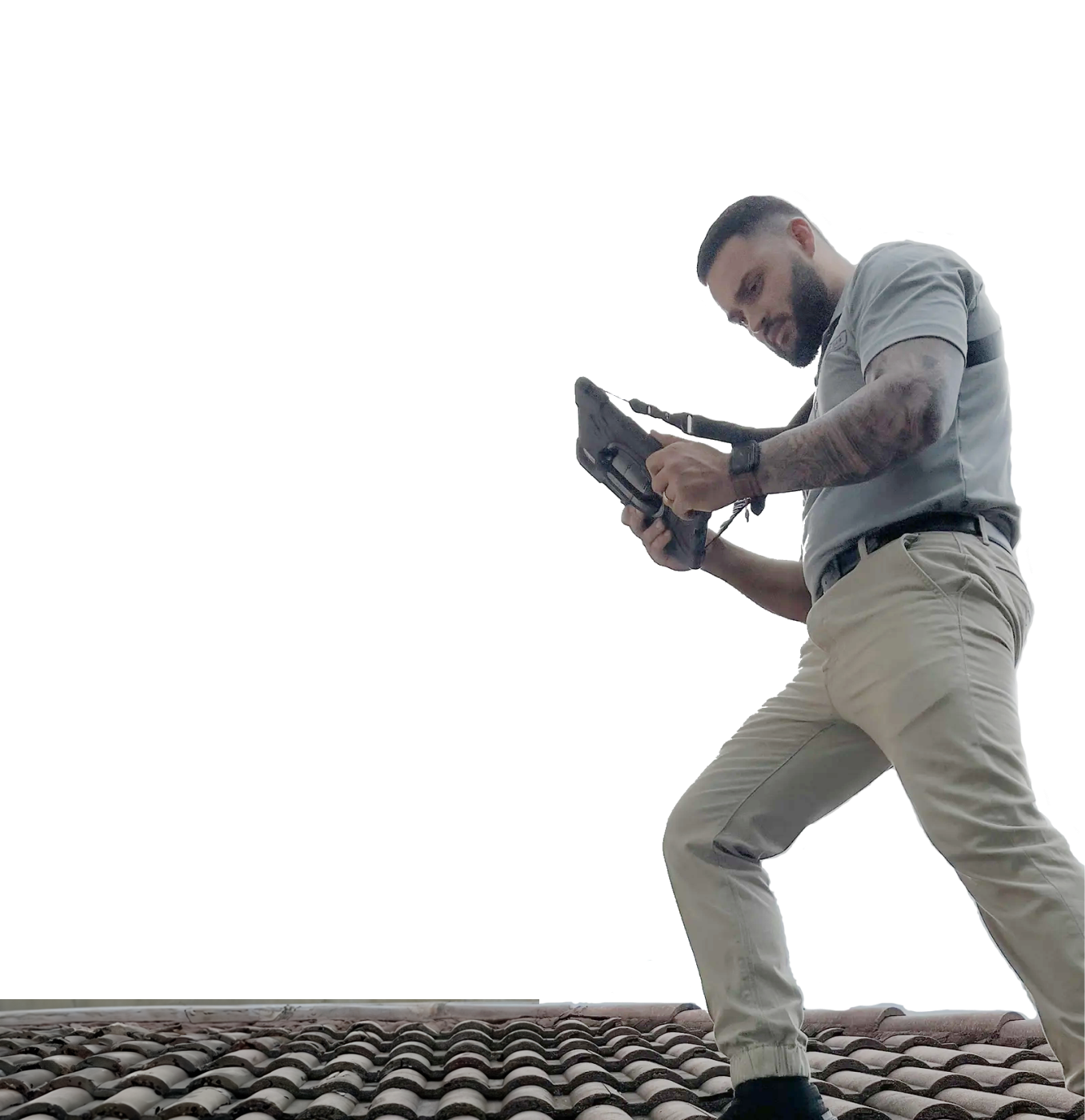 One of IP Adjusting Groups cofounders & public adjusters surveying a roof. 