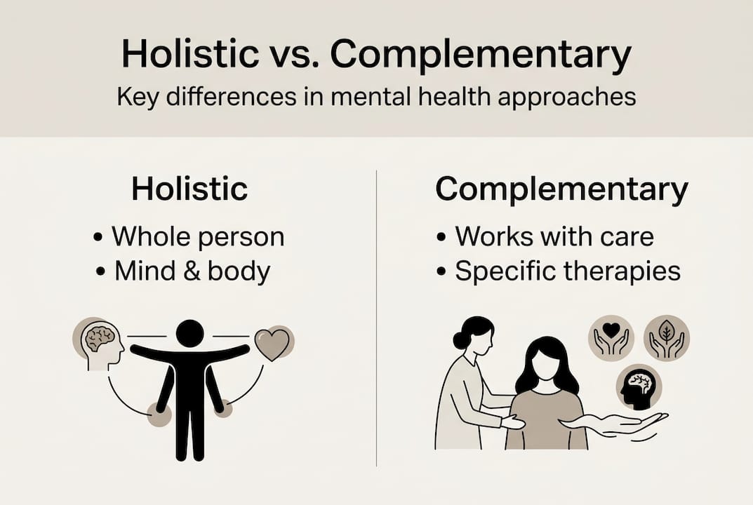 Infographic comparing holistic and complementary medicine