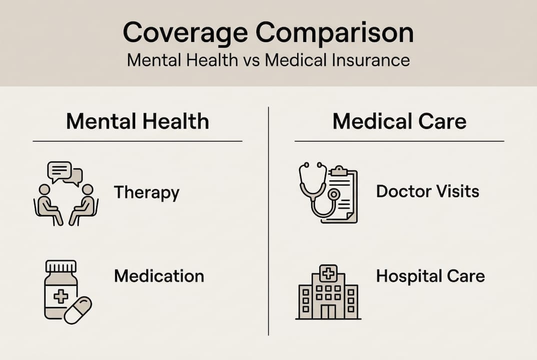 Infographic comparing mental and medical coverage
