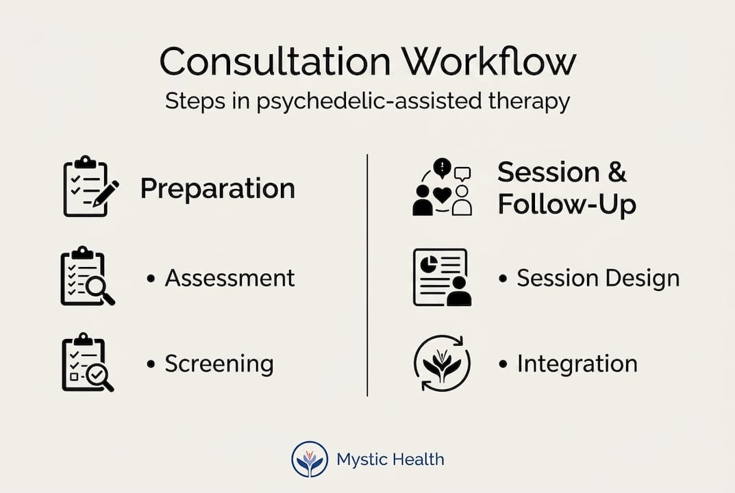 Infographic of key steps in therapy workflow