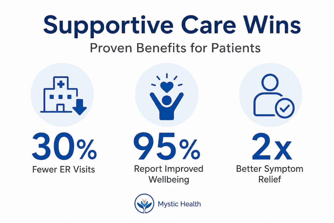 Infographic showing supportive care key stats