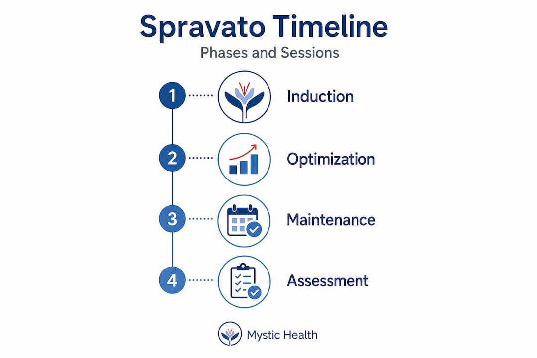 Spravato treatment timeline infographic