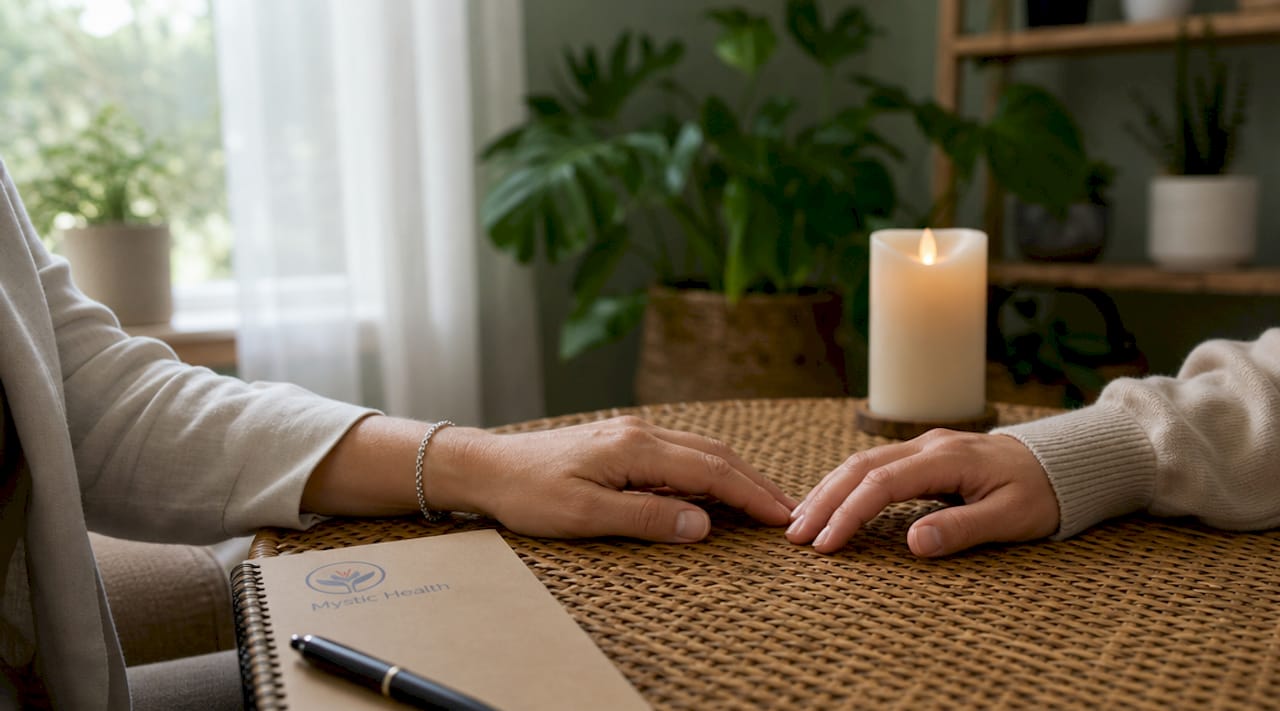 Hands showing safety and support in therapy setting