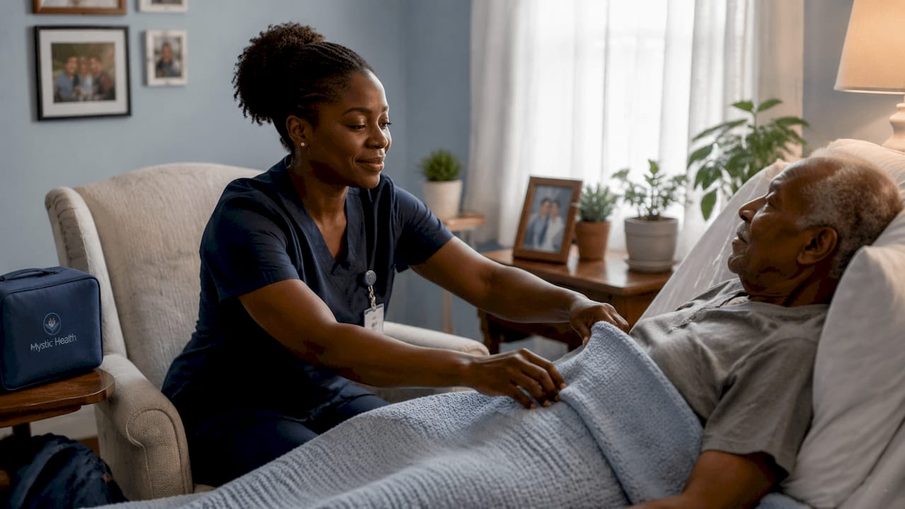 Hospice nurse providing home care support