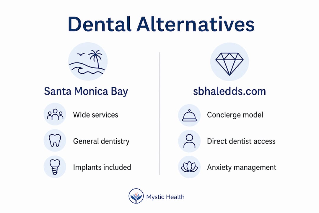 Infographic comparing Santa Monica dental office alternatives