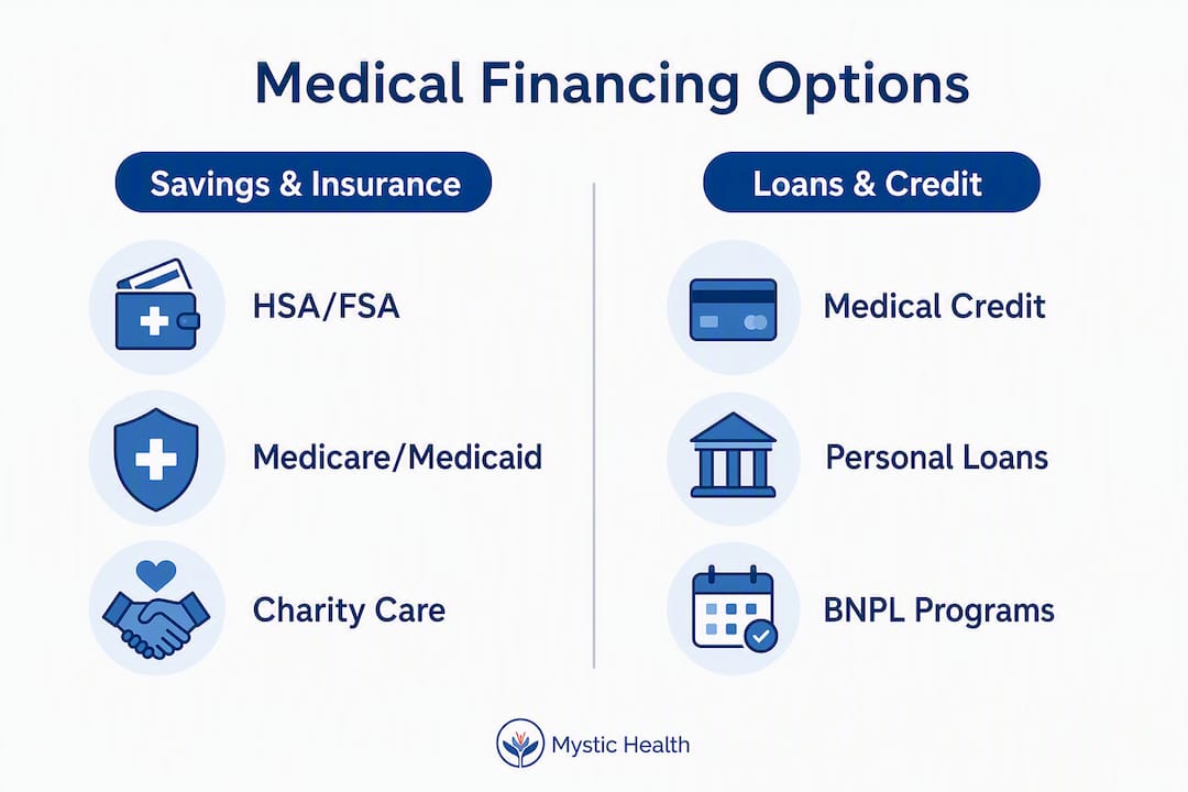Infographic comparing medical financing options