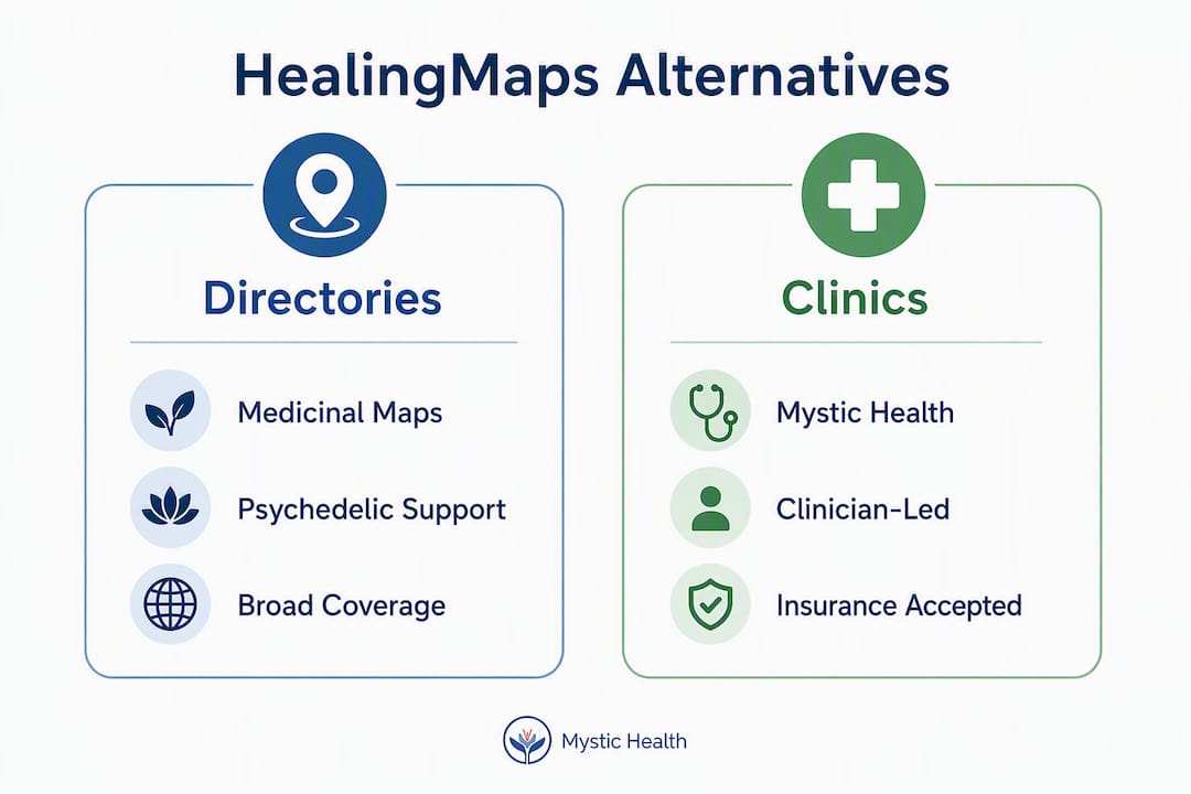 Infographic comparing HealingMaps.com alternatives
