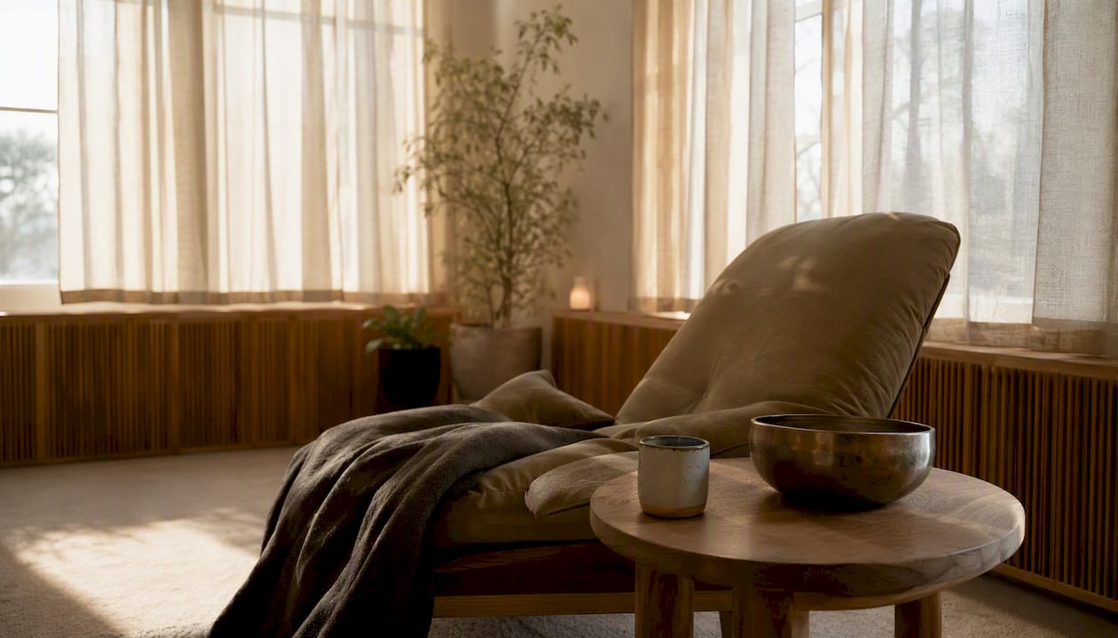 Psilocybin therapy service room interior