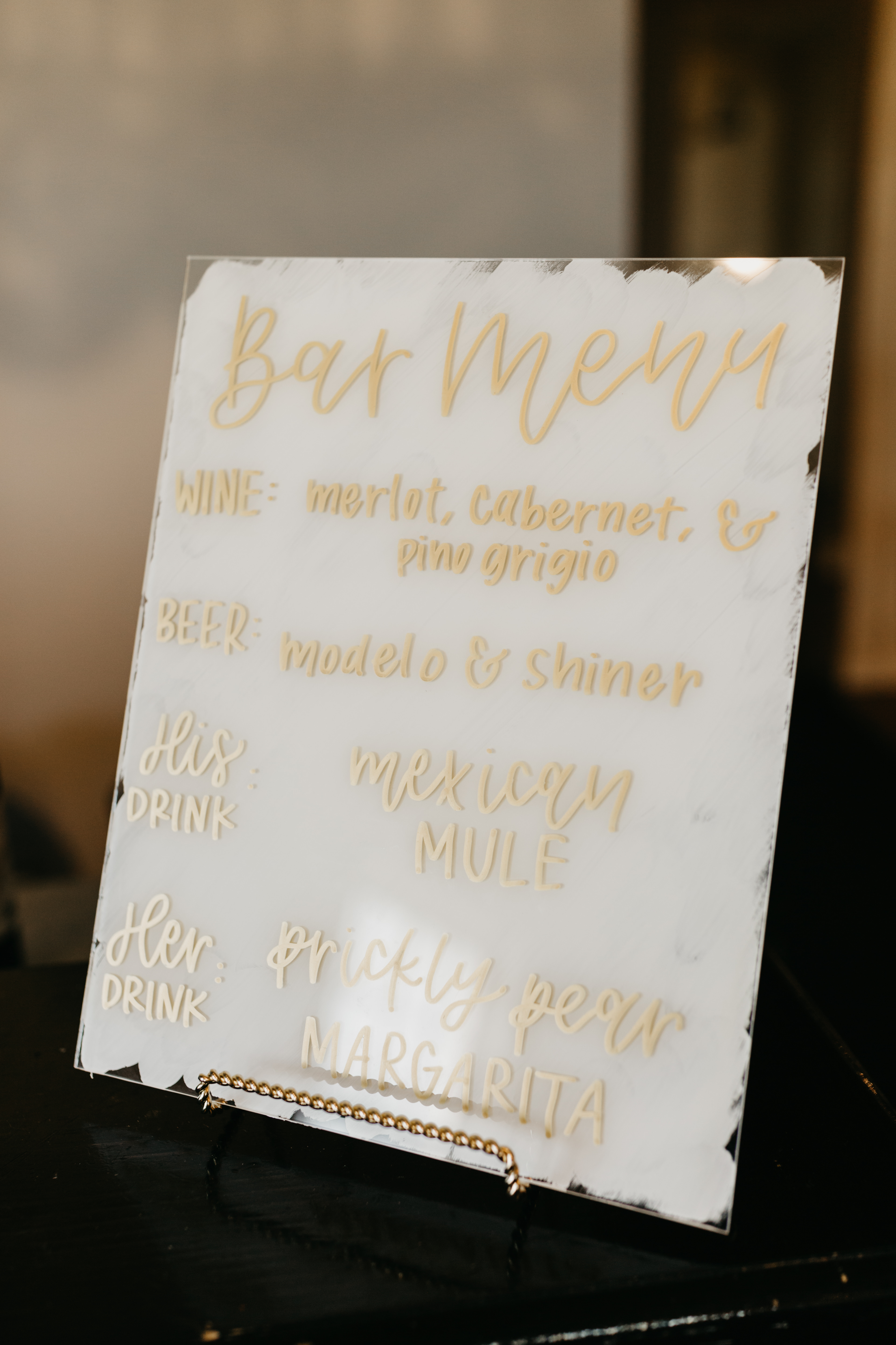 list of favorite drinks for bride and groom for guests to drink