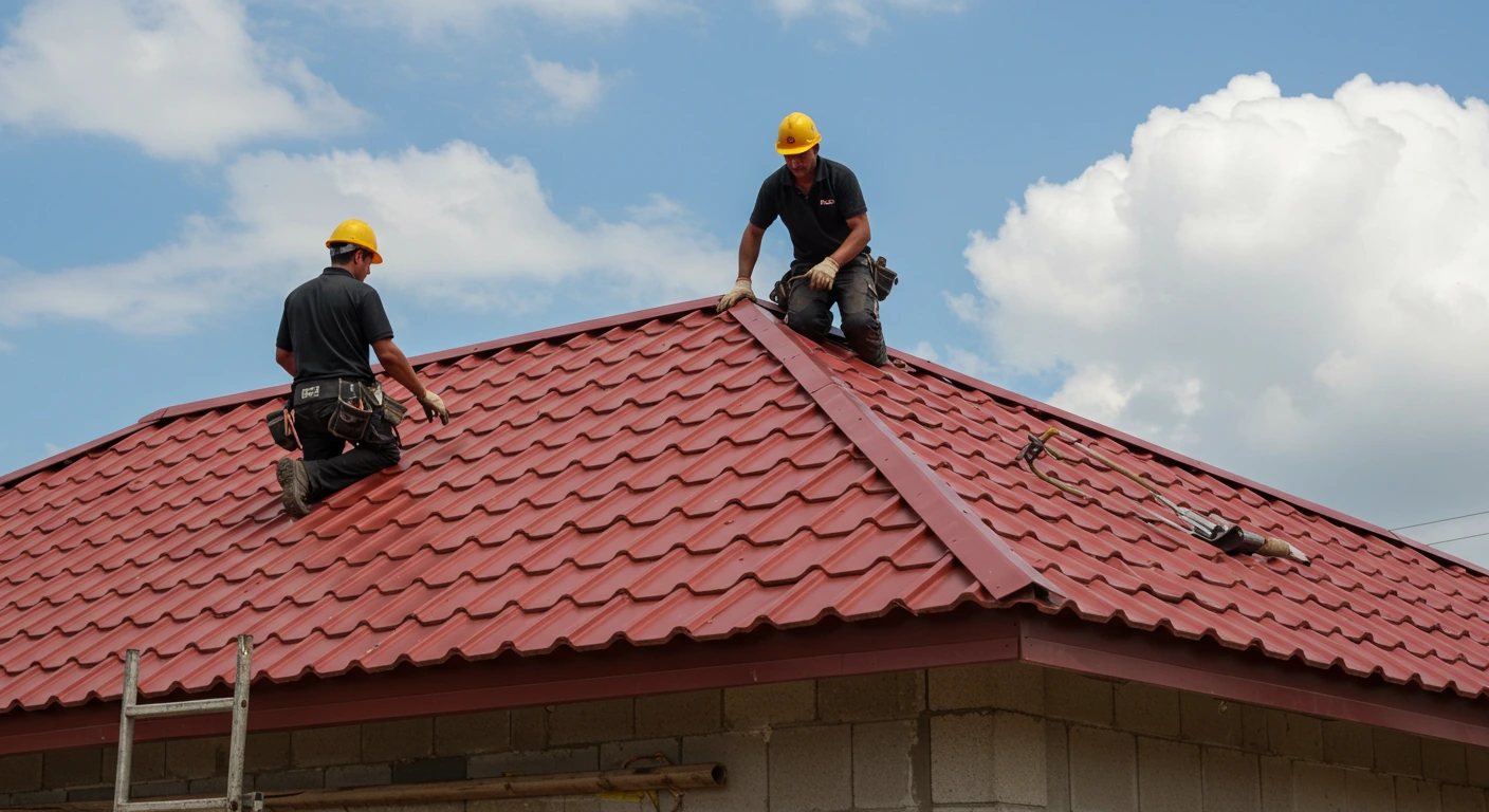 close-up of new metal roof near me in Phoenix