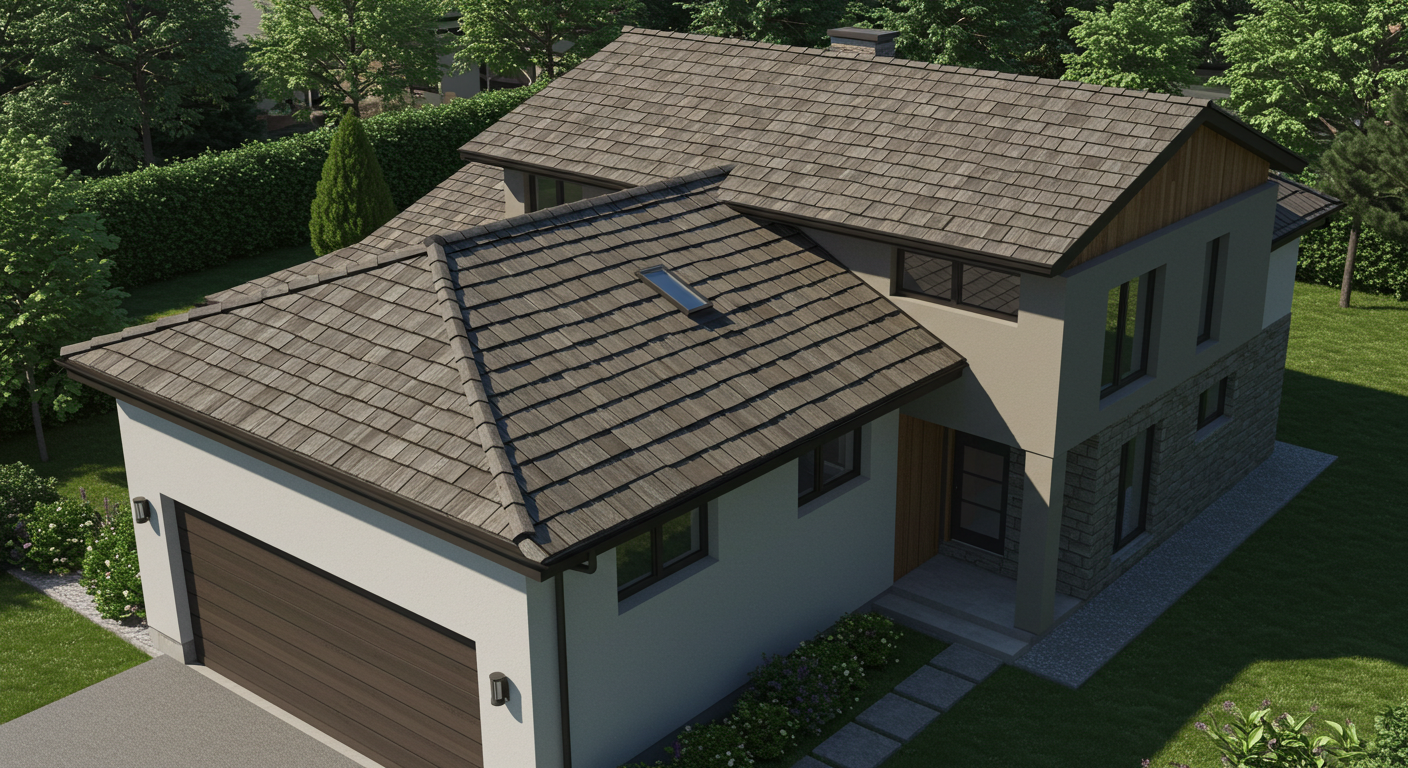 Roofers installing asphalt shingles on Tucson home