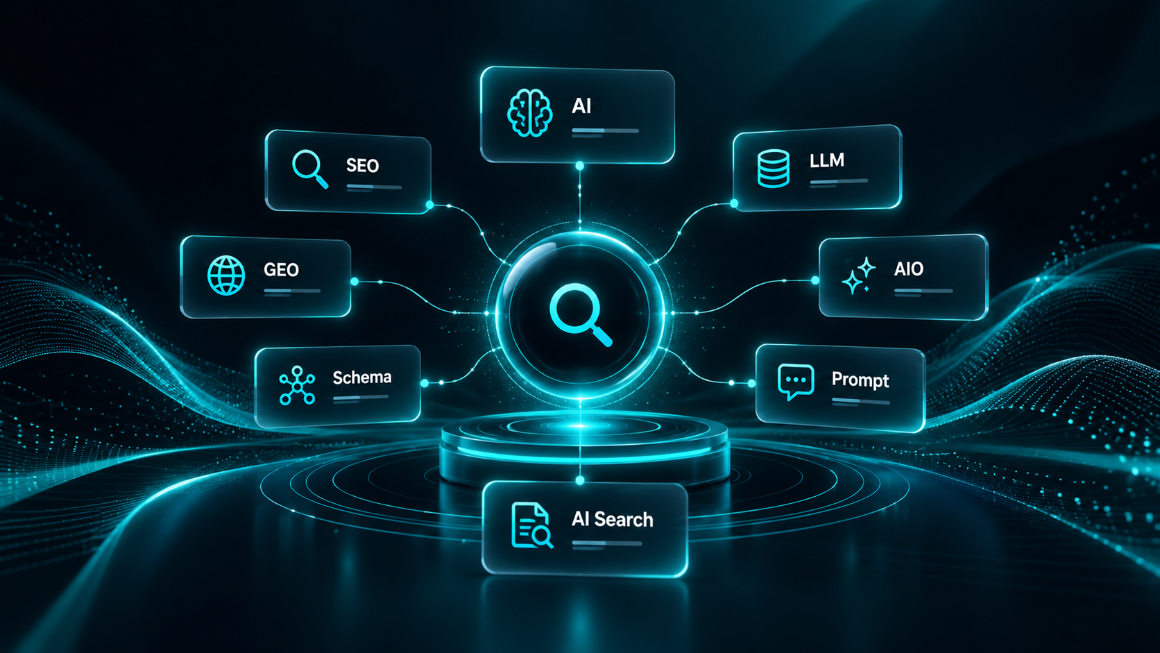 futuristic AI search knowledge hub