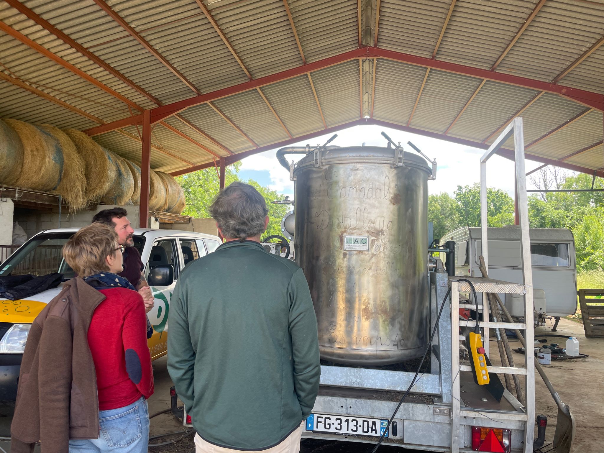 distilling aromatic plants into essential oils