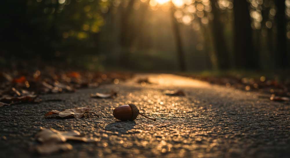 Acorn in the sunlight