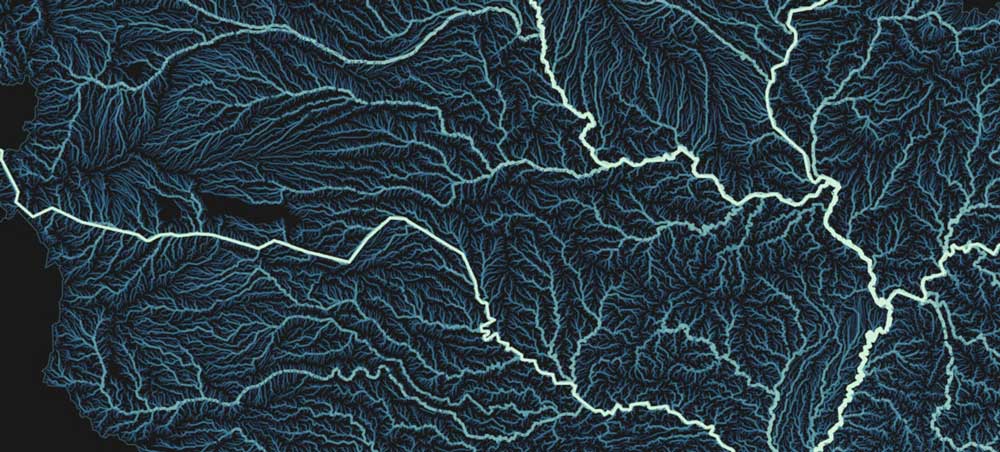 Nested Fractals in a Hydrological Basin