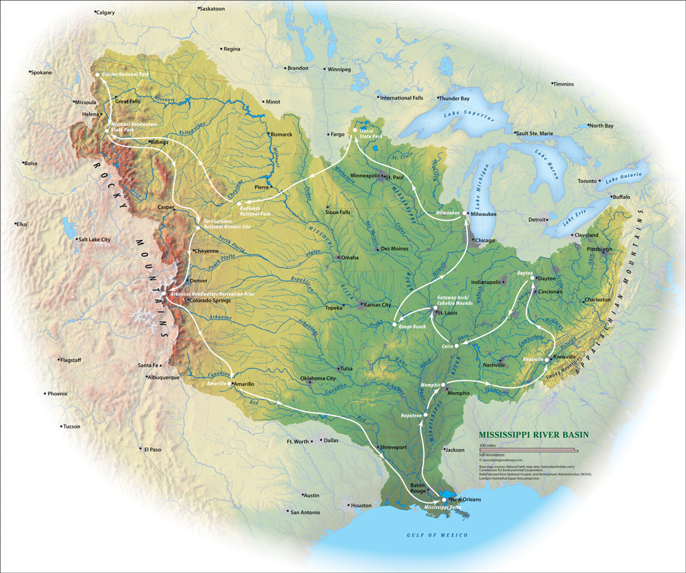 Mississippi River Basin Tour Map