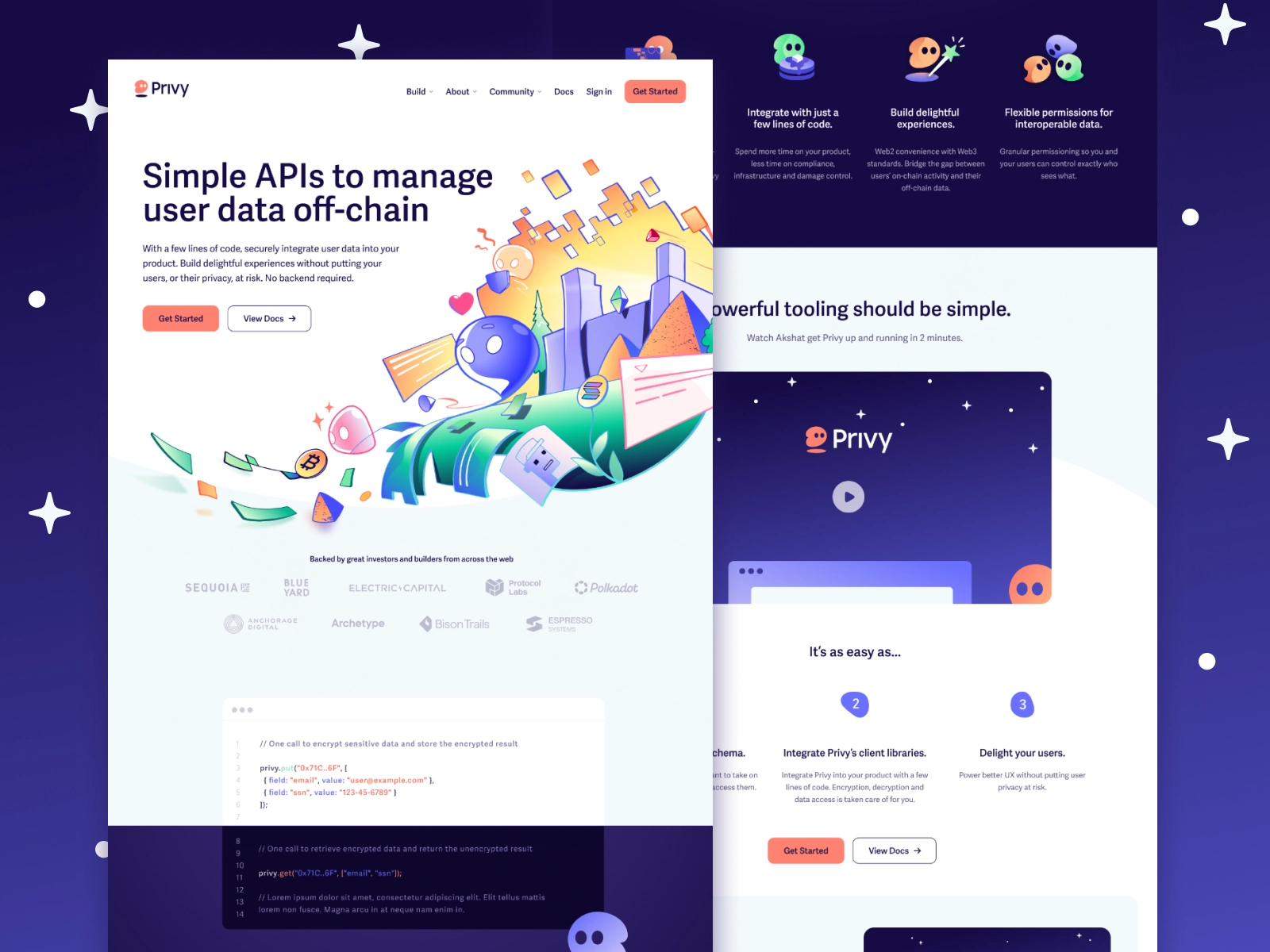 Web design example showing a clean, modern landing page layout