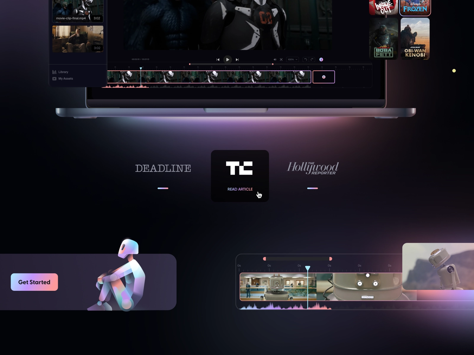 Web design example showing a product feature page layout