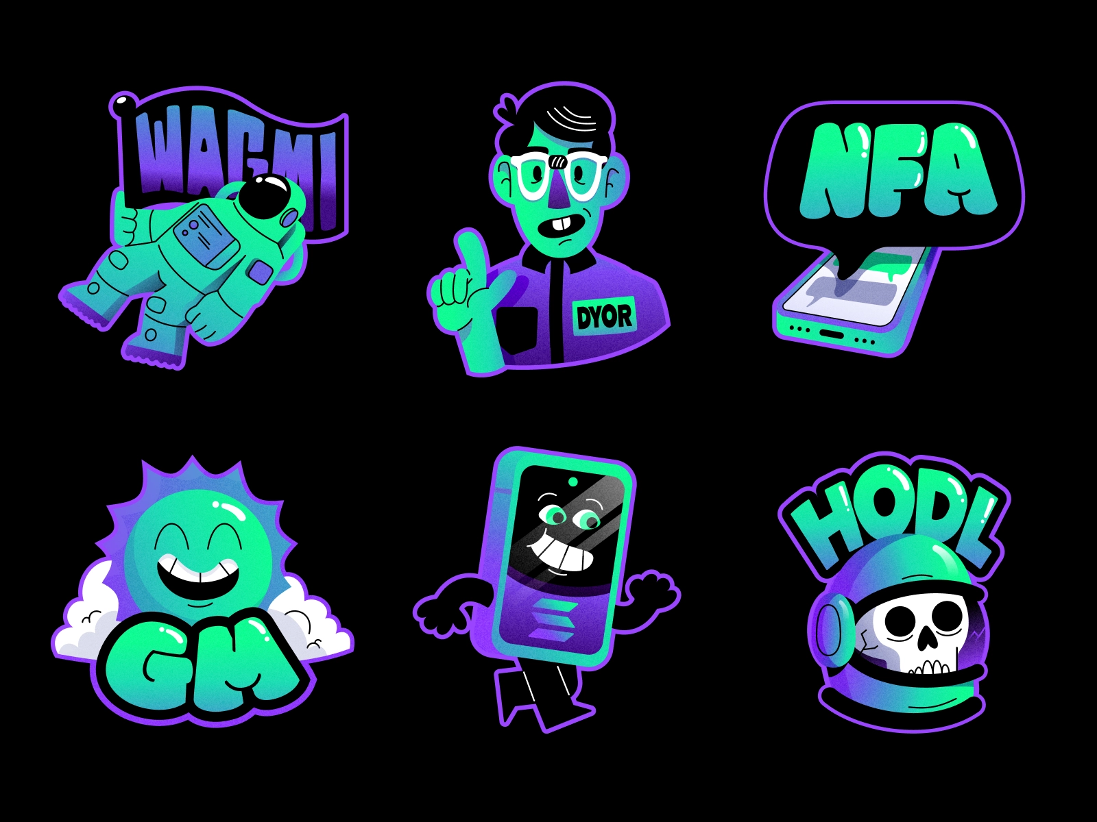 Custom illustrated brand identity example with character mascot