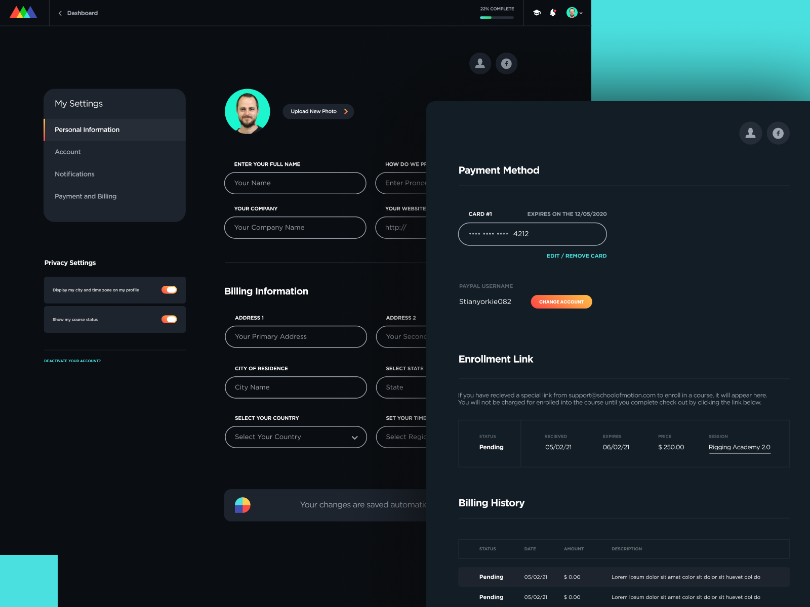 Product UI showing component-based design with responsive layout