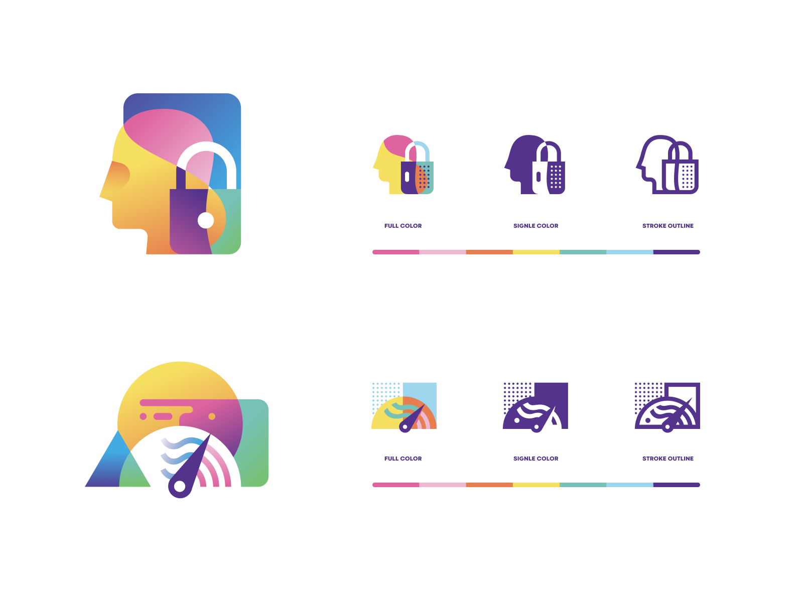 Icon set with style variations