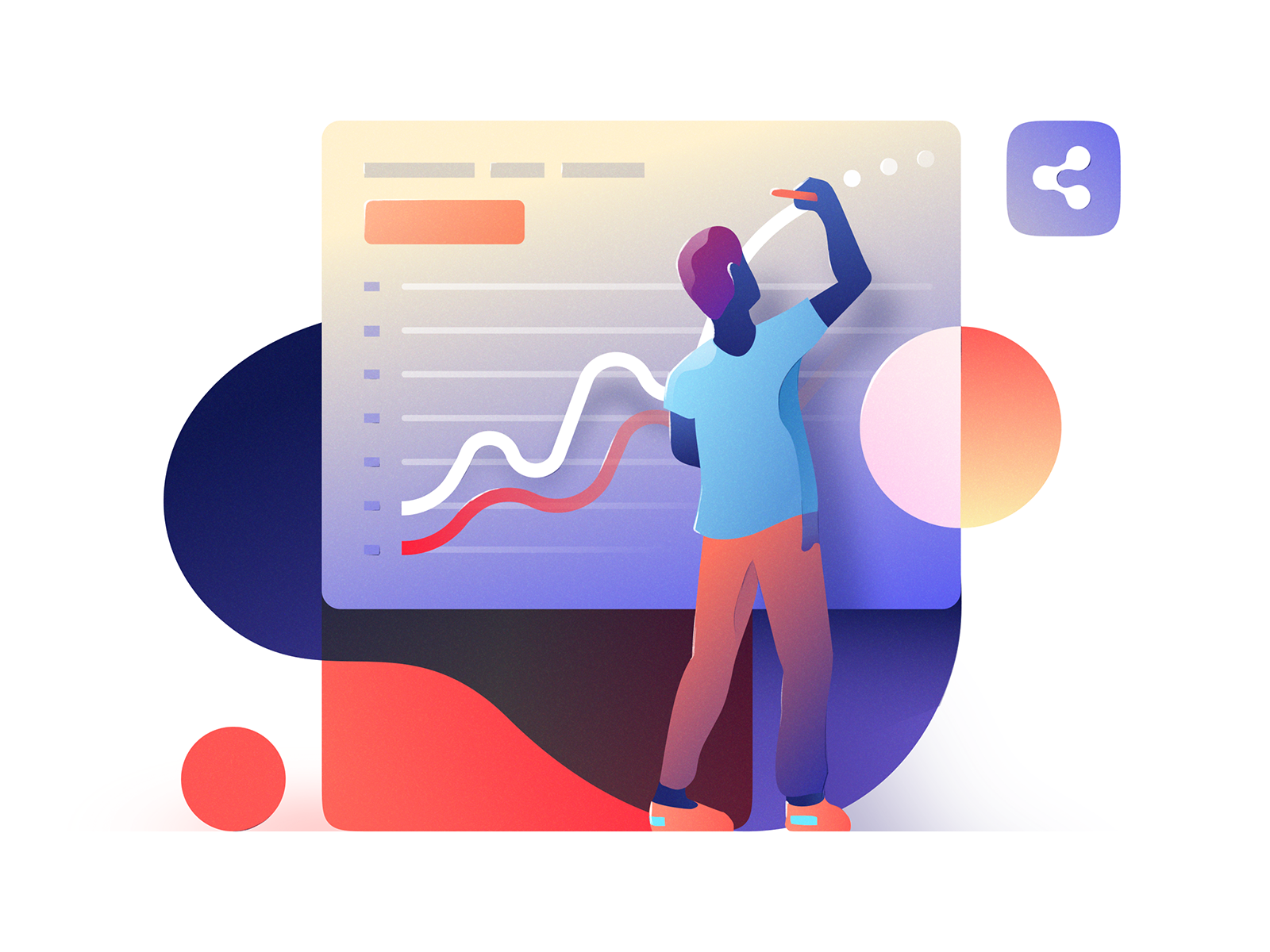 Growth chart with gradient design