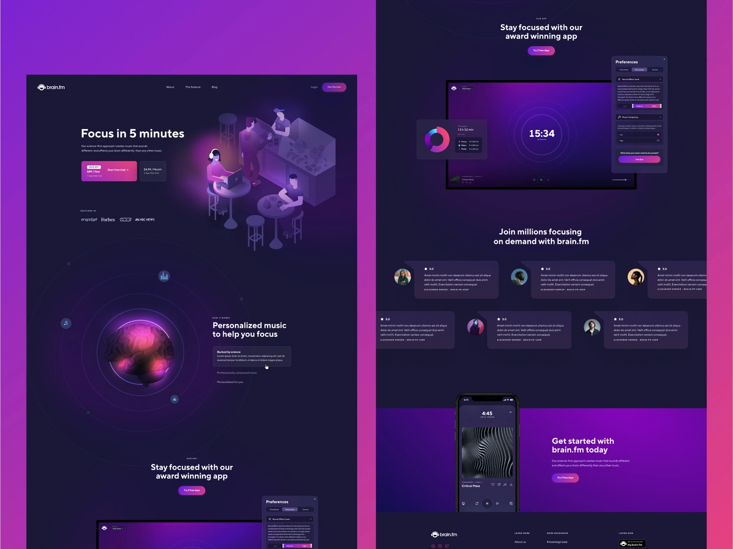 SaaS app with product-in-hero layout and clear CTA