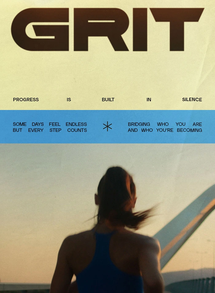 Woman running motivational poster