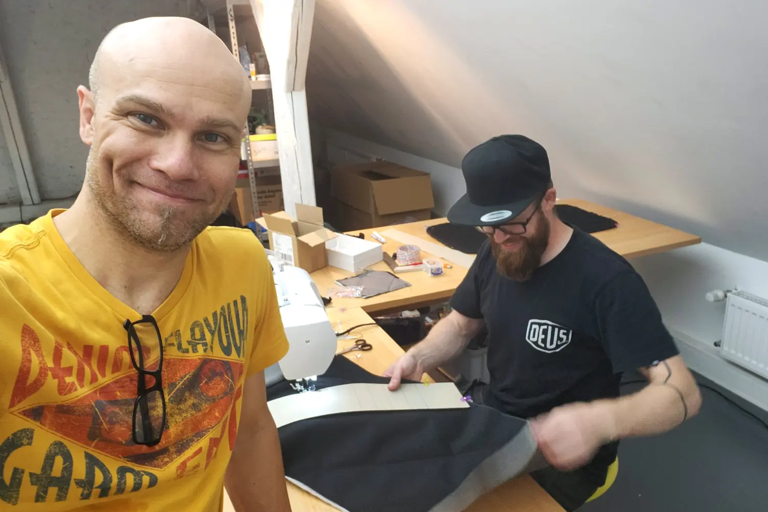 Man makes bags by  Treehouse Design Lab 
