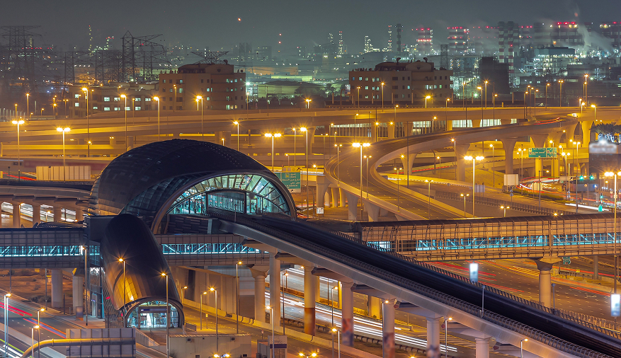 Dubai metro modern areas