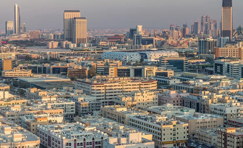 Deira area near metro station in Dubai
