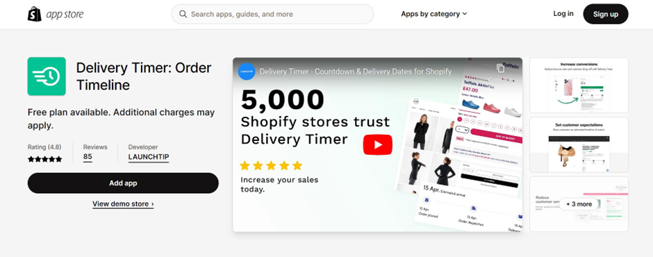 Delivery Timer: Order Timeline