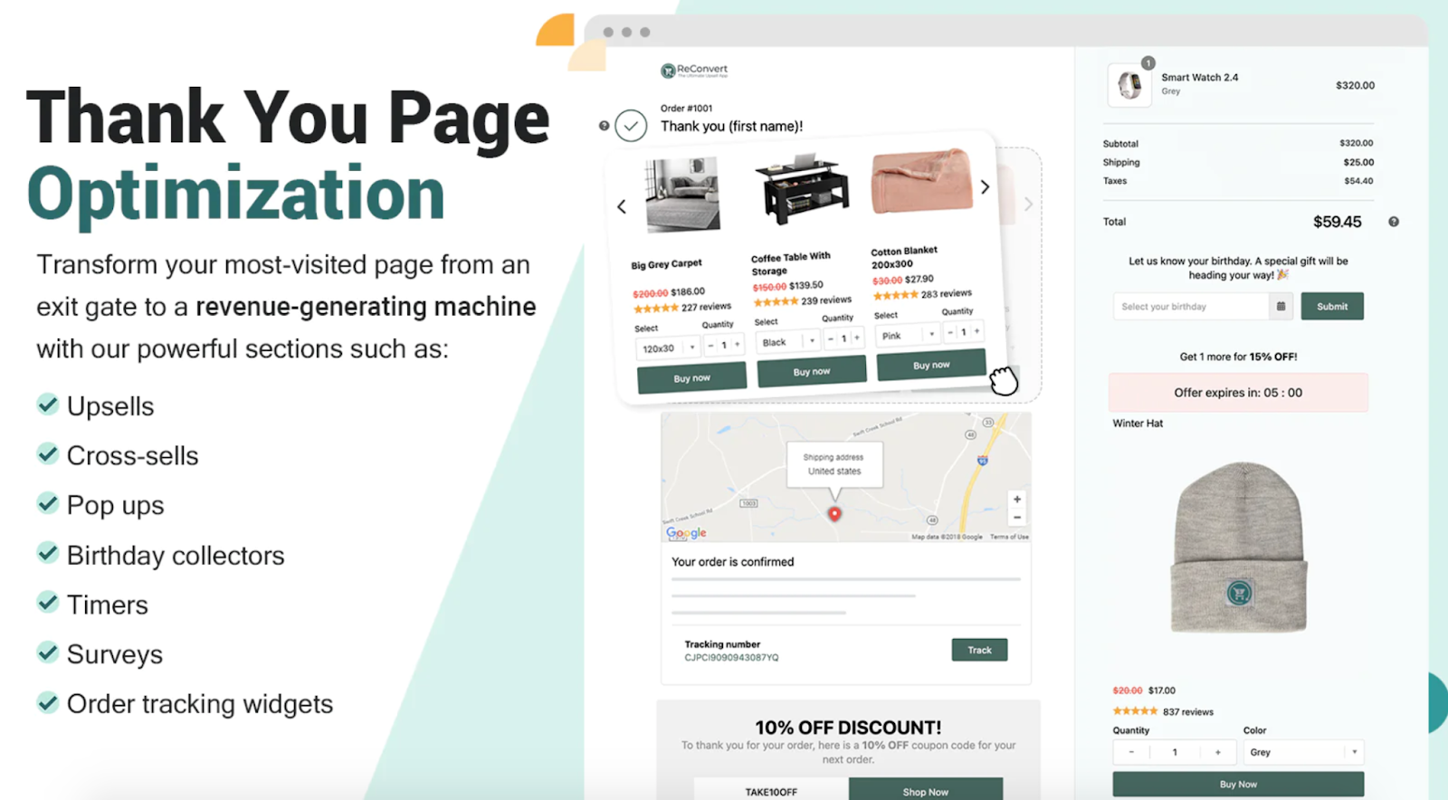 Reconvert upsell and cross-sell 