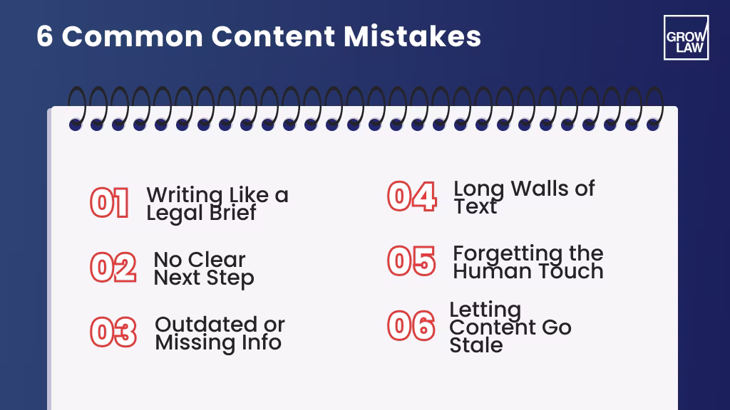 6 Common Law Firm Website Content Mistakes