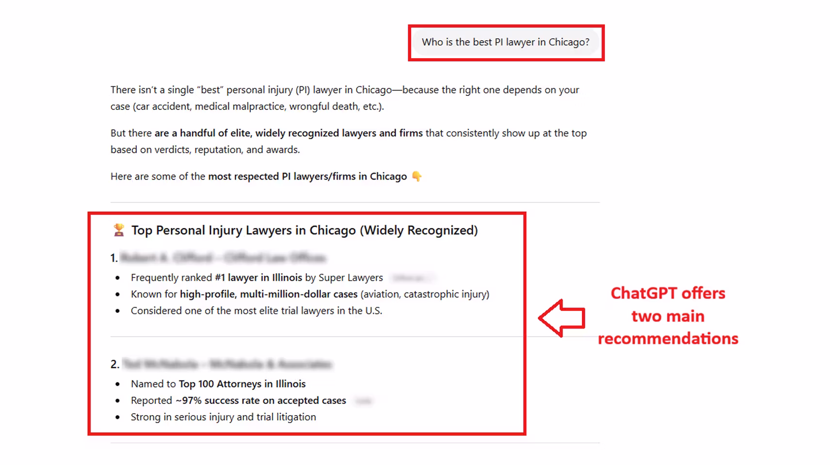 ChatGPT only mentions a small number of sources