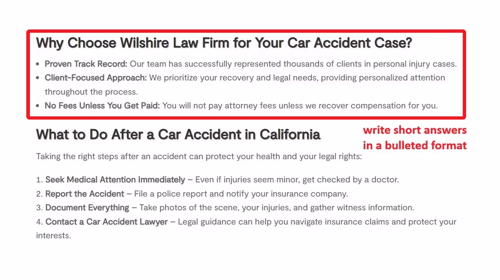 Wilshire Law Firm FAQs