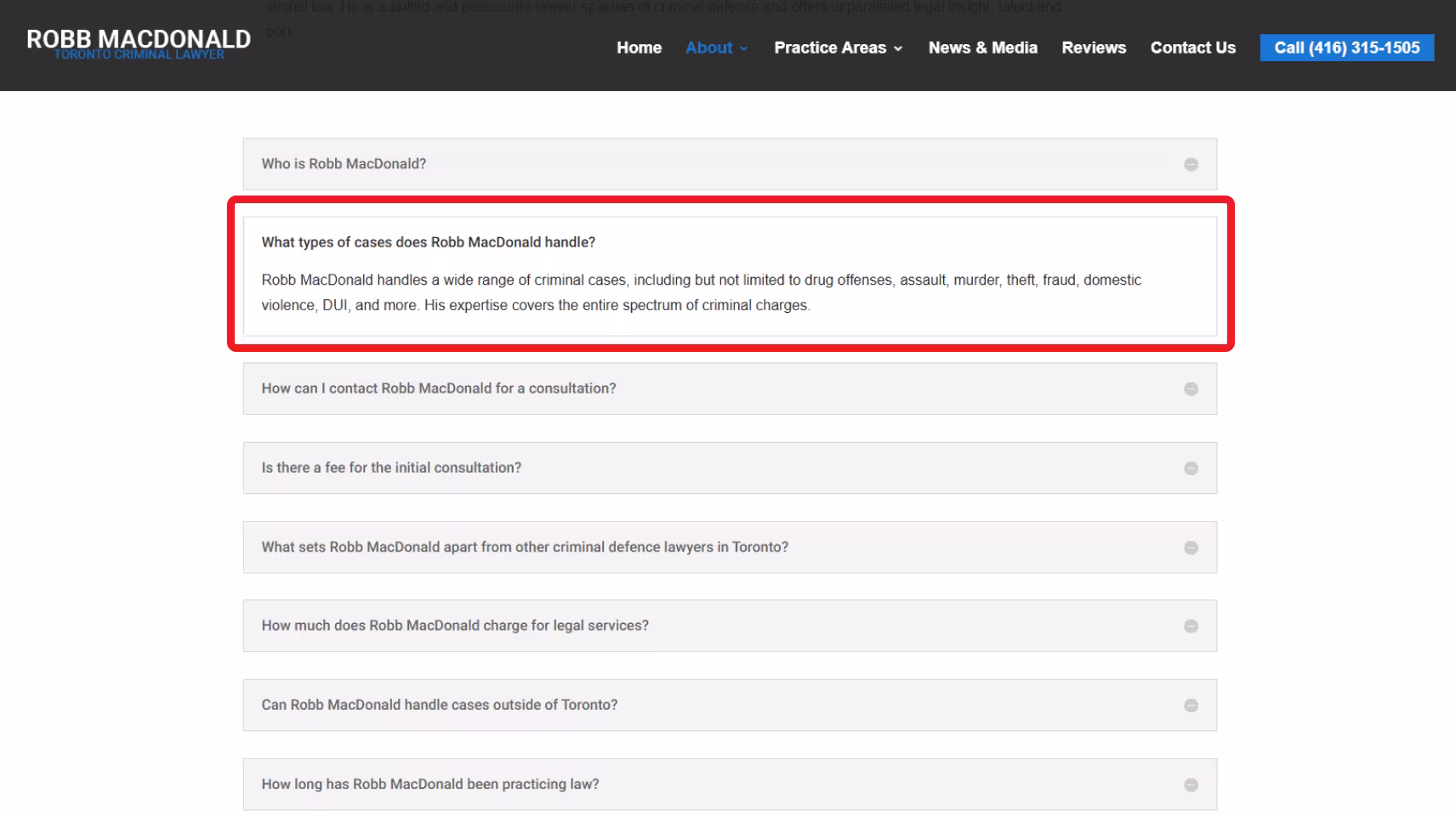 Robb MacDonald FAQ page