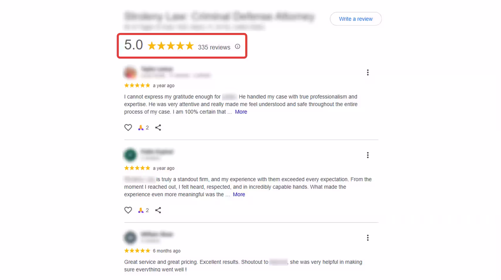 Reviews Criminal Defense Law Firm